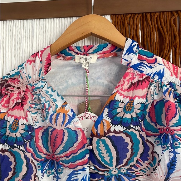 NWT Umgee Women's Colorful Big Sleeve Blouse Top M - Picture 4 of 8